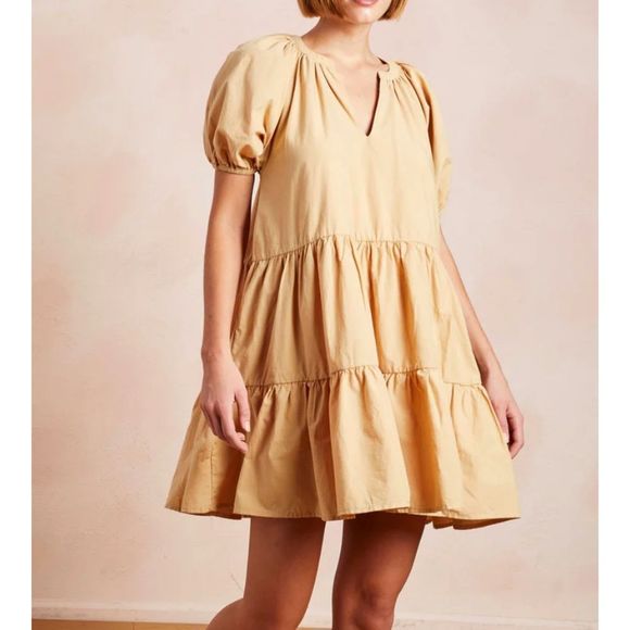 ARAMINTA JAMES Waikiki Mini Dress‎ Tan Medium - Picture 1 of 5